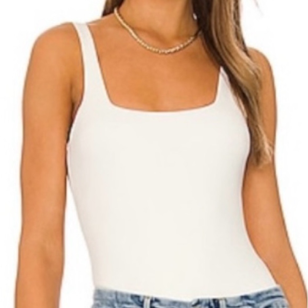Good American White Sleeveless Bodysuit